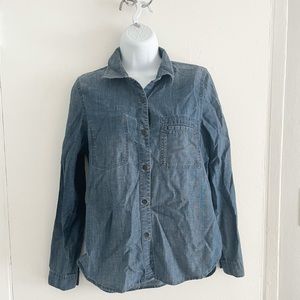 Madewell Chambray Button Up Collared Shirt Size S